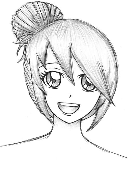 Рисунки карандашом для начинающих лицо аниме