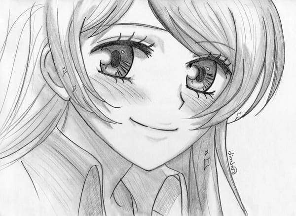 Рисунки карандашом для начинающих лицо аниме