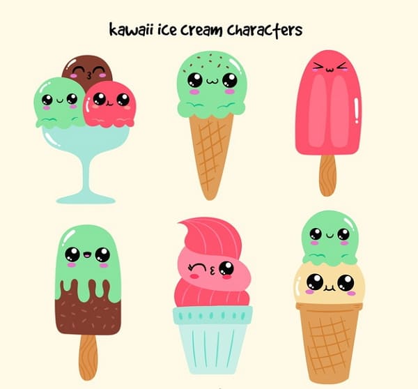 Кавайные картинки мороженого для срисовки